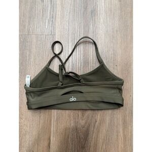 Alo Yoga Airlift Intrigue Bra Olive Green Small
